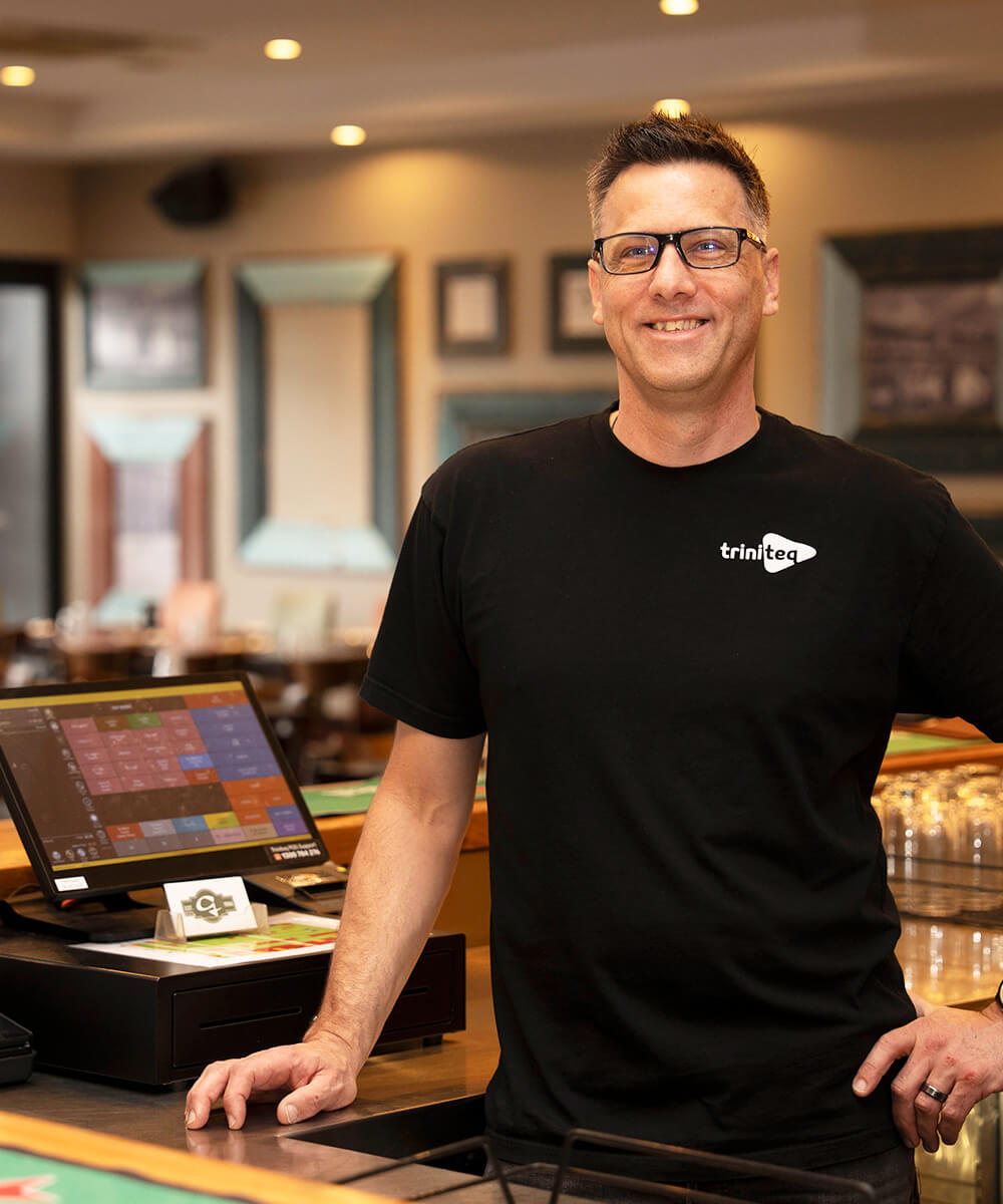 Shaun Munro, Triniteq CEO, in a hospitality venue