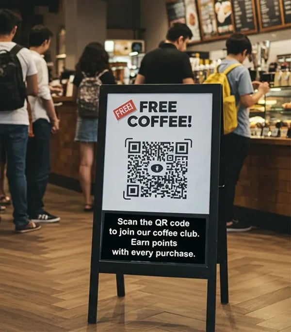 Easy sign up via QR code