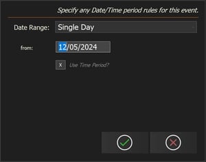 Set the date for the event