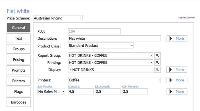 Triniteq PowerEPOS Configure General PLU settings