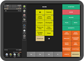 PowerEPOS on a tablet showing the order screen