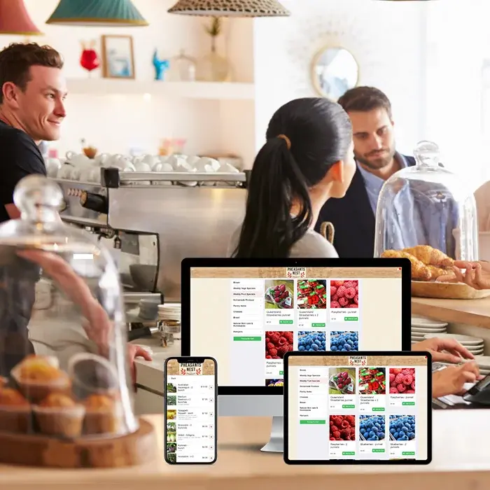 mypreorder on different devices in a cafe