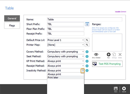 Select inactivity method 