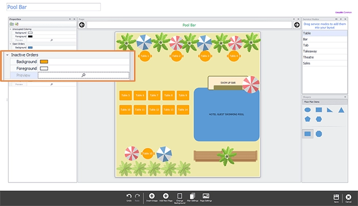 Triniteq PowerEPOS Floor Plans - view colour scheme