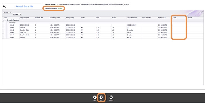 Triniteq PowerEPOS Export Errors