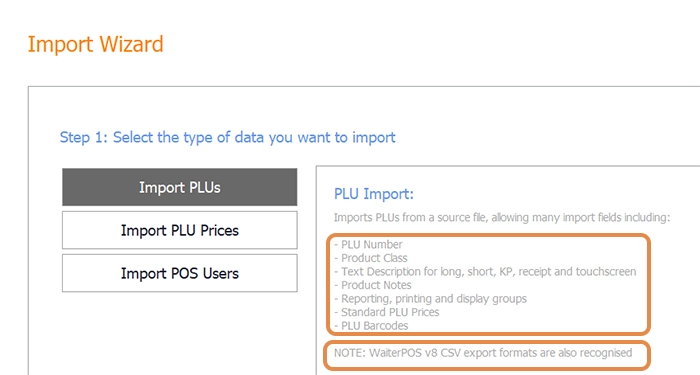 Triniteq PowerEPOS Import PLUs notes