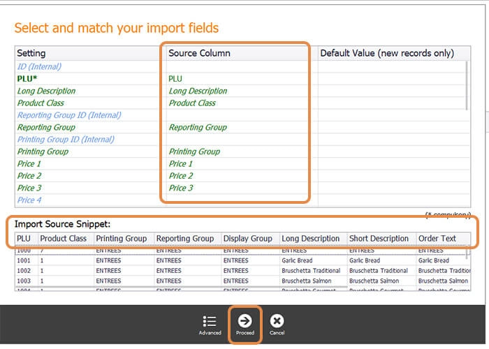 Triniteq PowerEPOS match fields