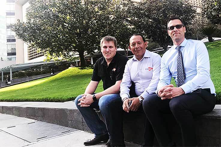 Shaun Munro, Matthew Bartels & Alfonso Contreras visiting customers in in Mexico City.
