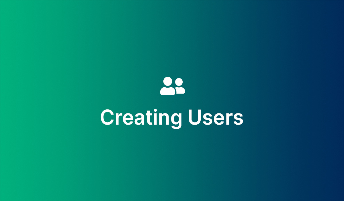 Trinites - Creating New Users